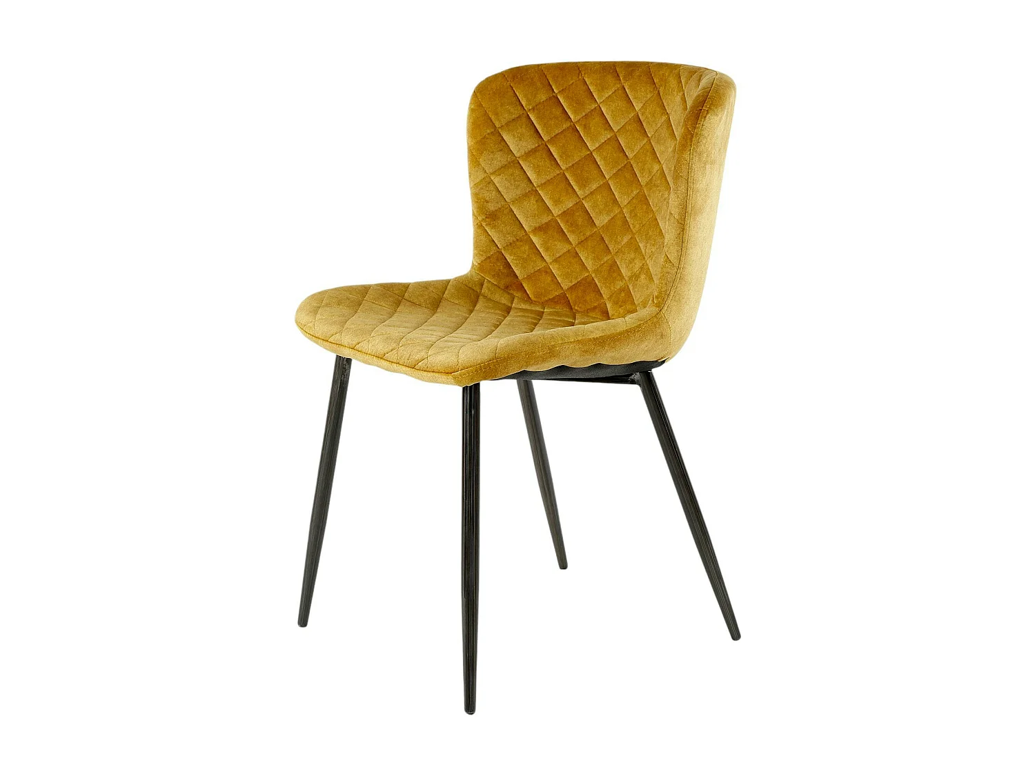 Chaise en velours piqué moutarde (lot de 2) MELBOURNE