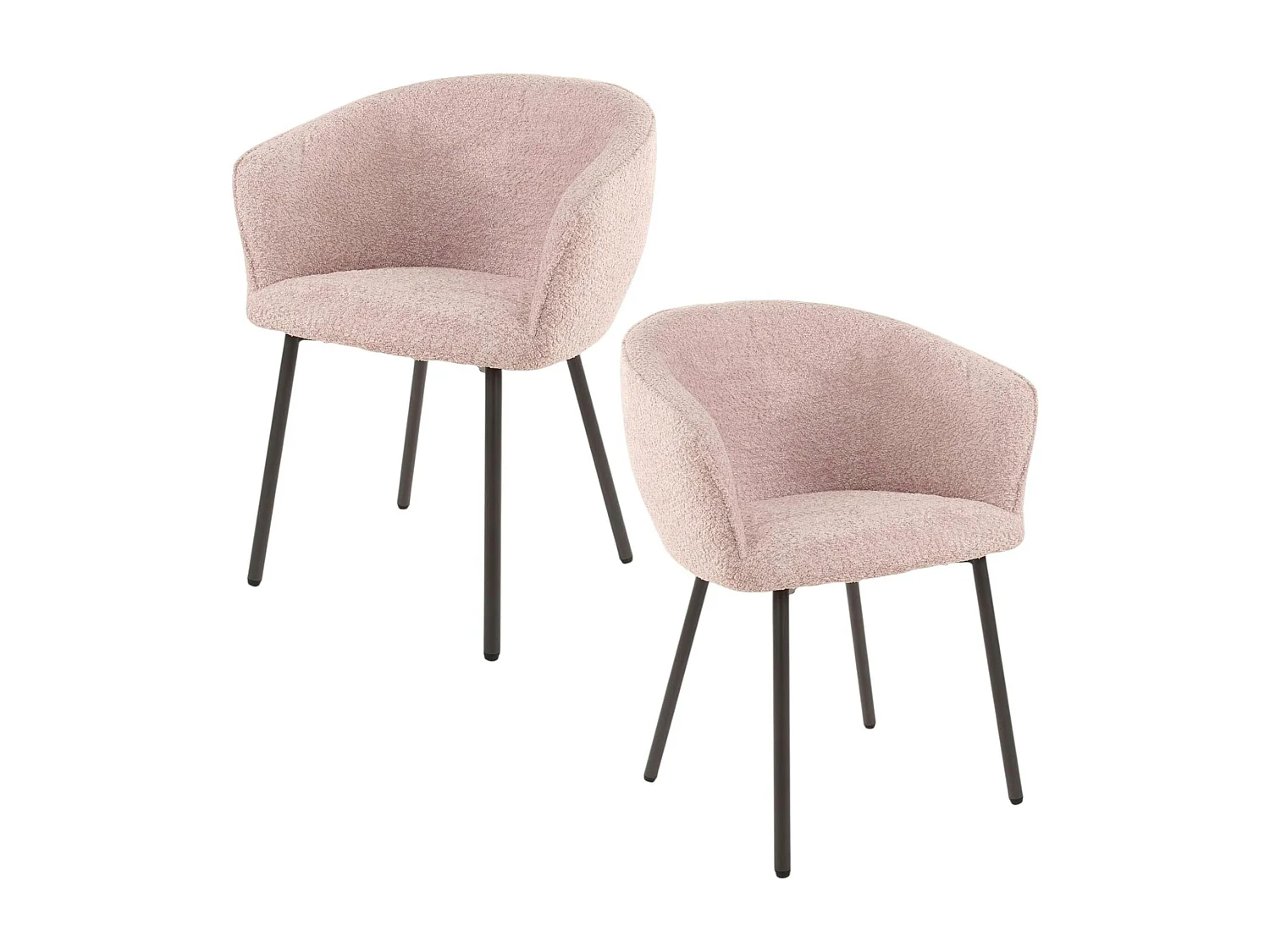 Fauteuil de table en bouclette rose (lot de 2) GALWAY