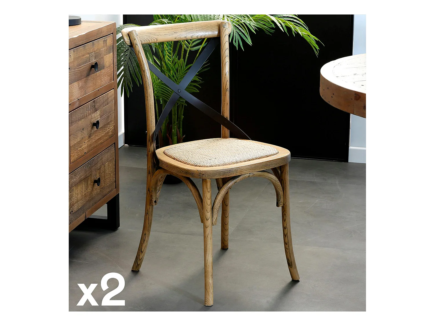 Lot de 2 Chaises Bistrot GASCOGNE 2