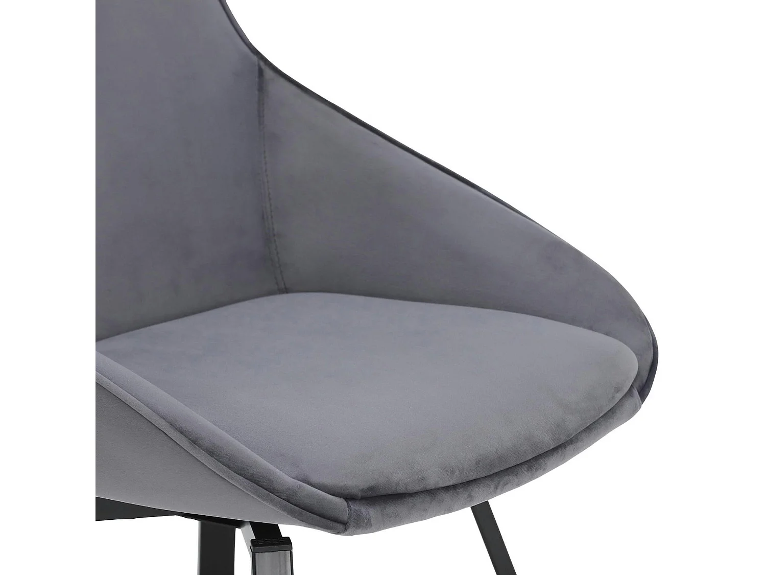 Chaise pivotante moderne en velours gris OKA (Lot de 2)