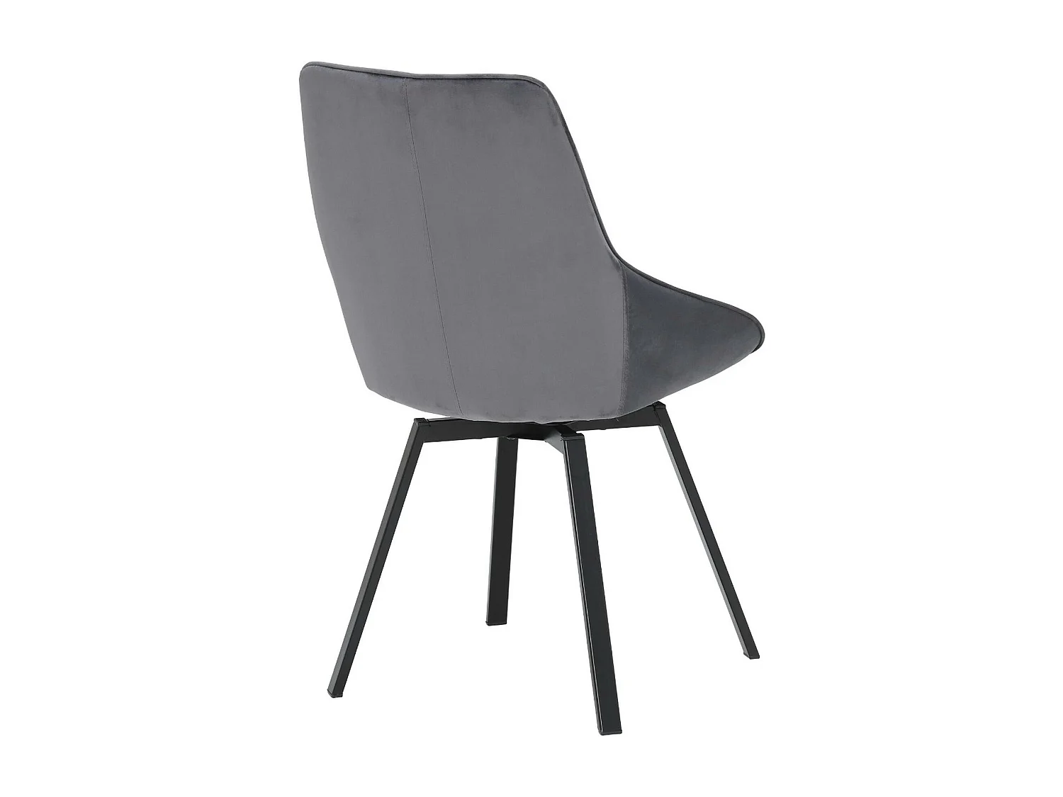 Chaise pivotante moderne en velours gris OKA (Lot de 2)