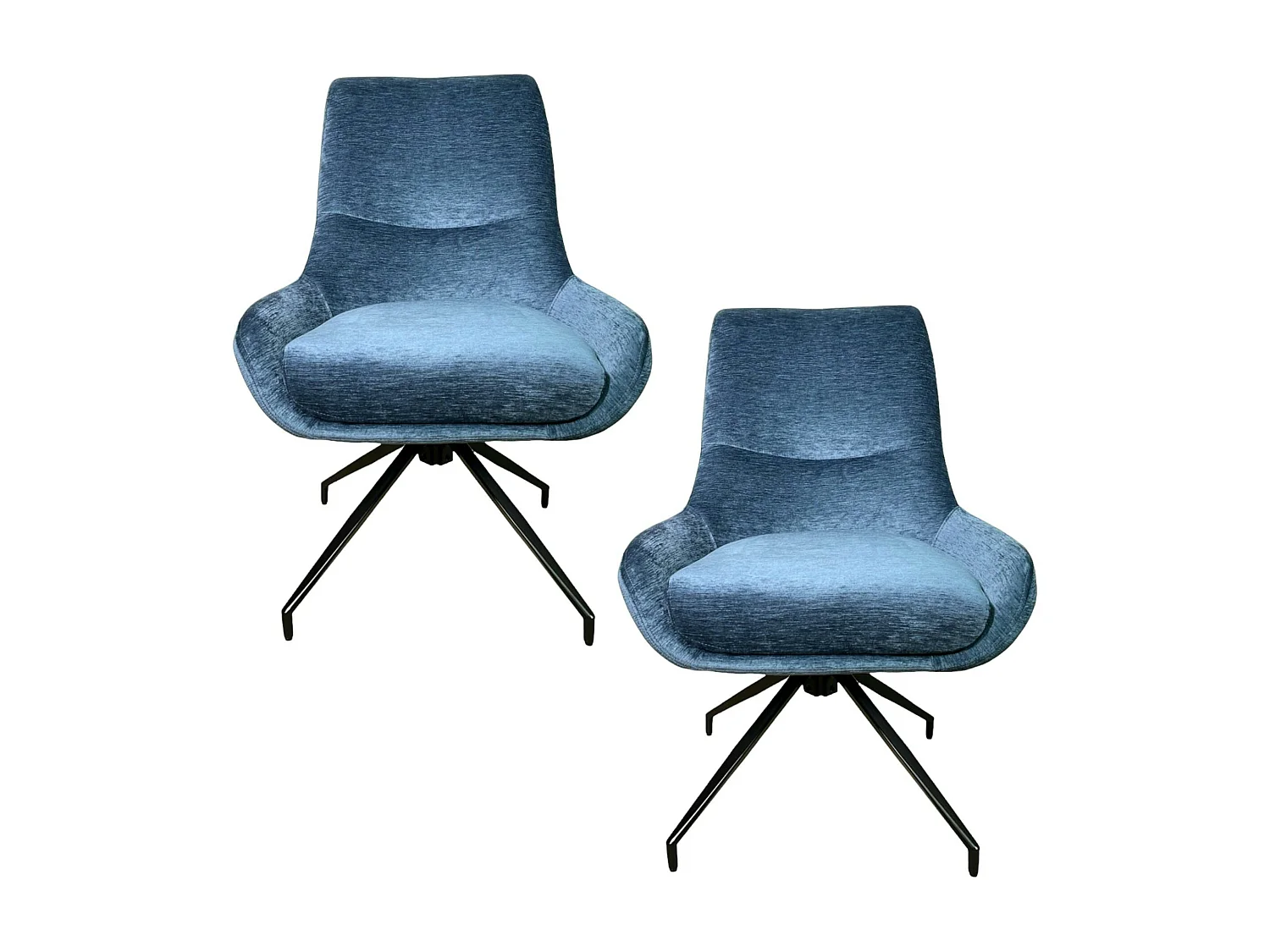 Chaise pivotante retro en velours bleu (lot de 2) PALERME