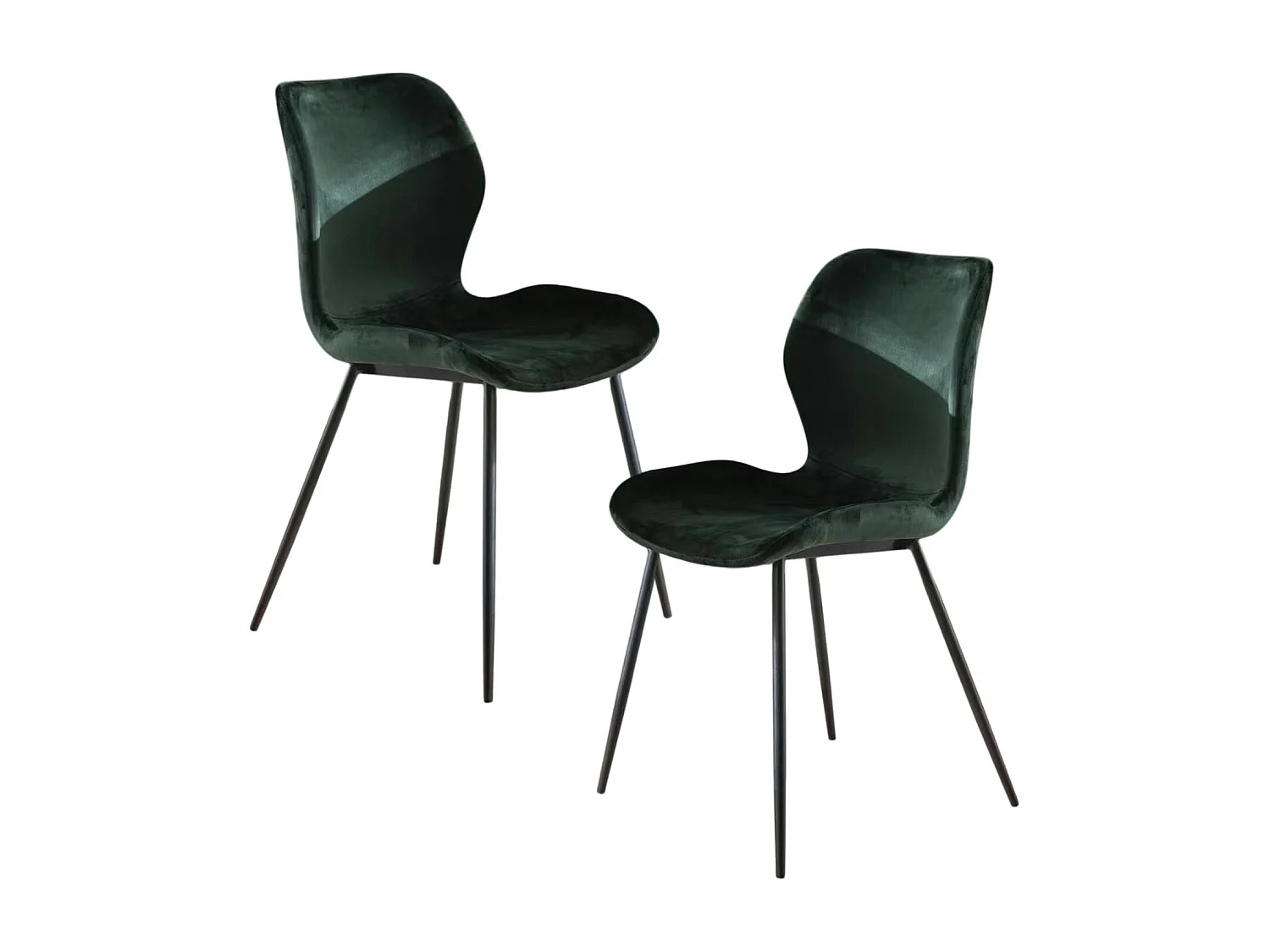 Chaise en velours vert MELBOURNE (lot de 2)