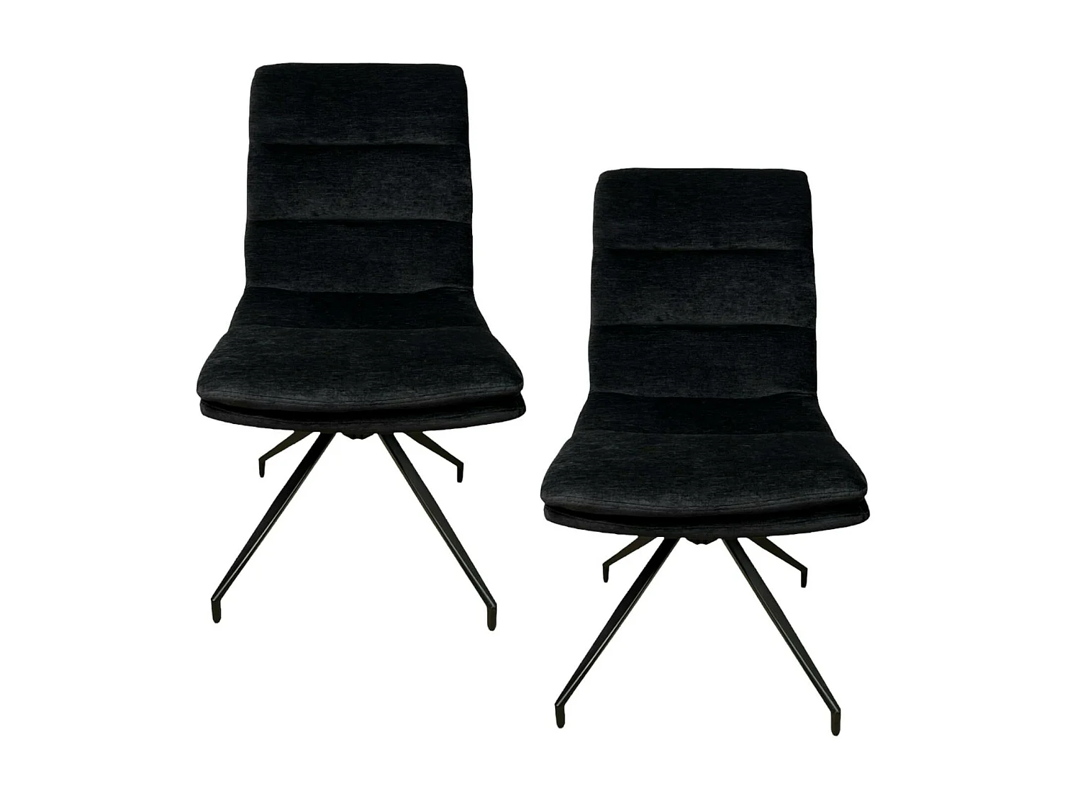 Chaise de salle à manger pivotante en velours noir (lot de 2) PALERME