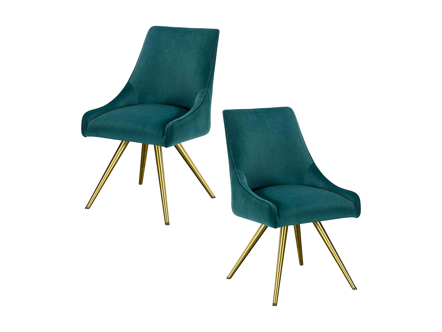 Chaise velours bleu lagon (lot de 2) HOBART