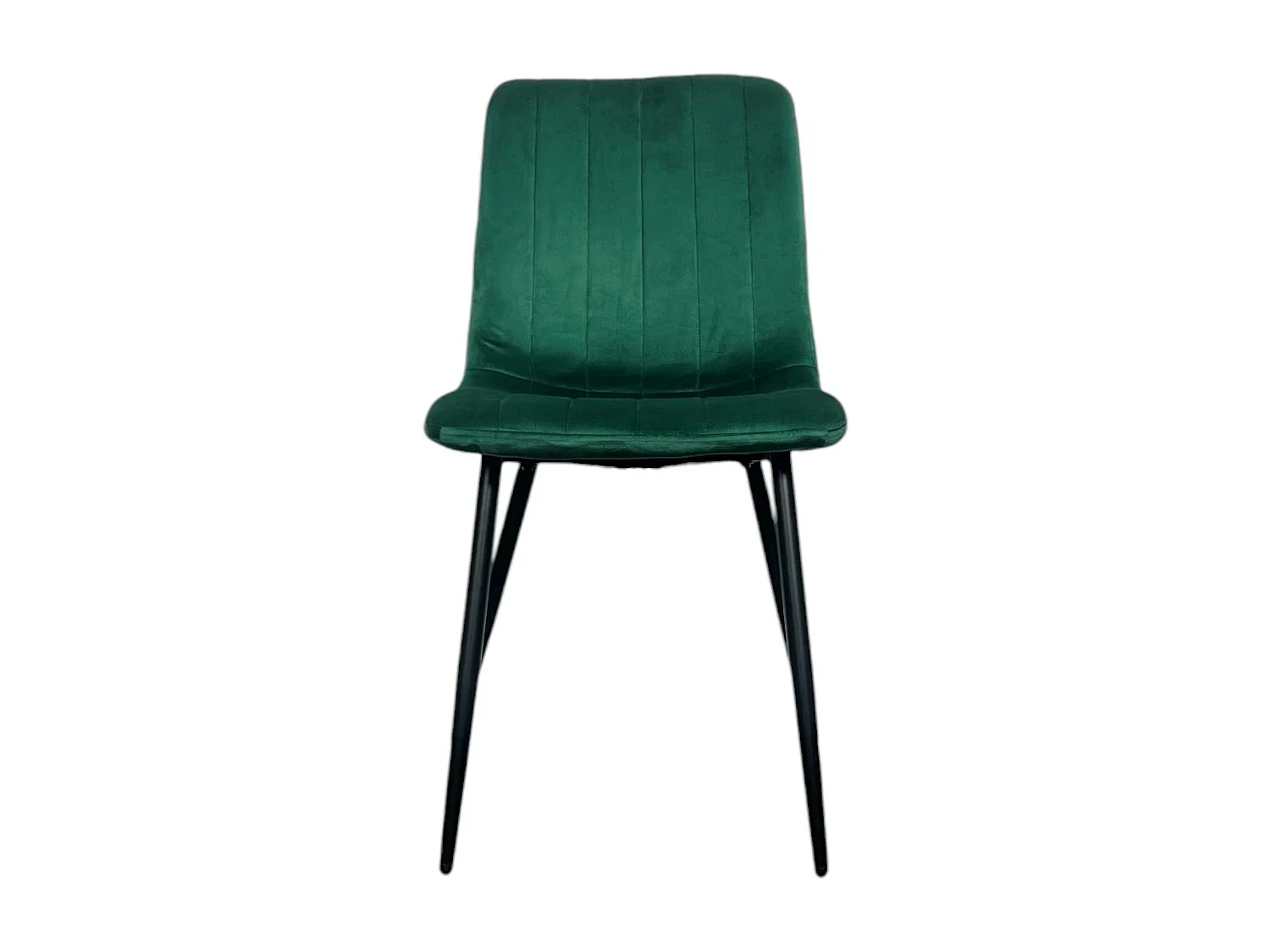 Chaise à rayures velours vert sapin (lot de 2) MALANG