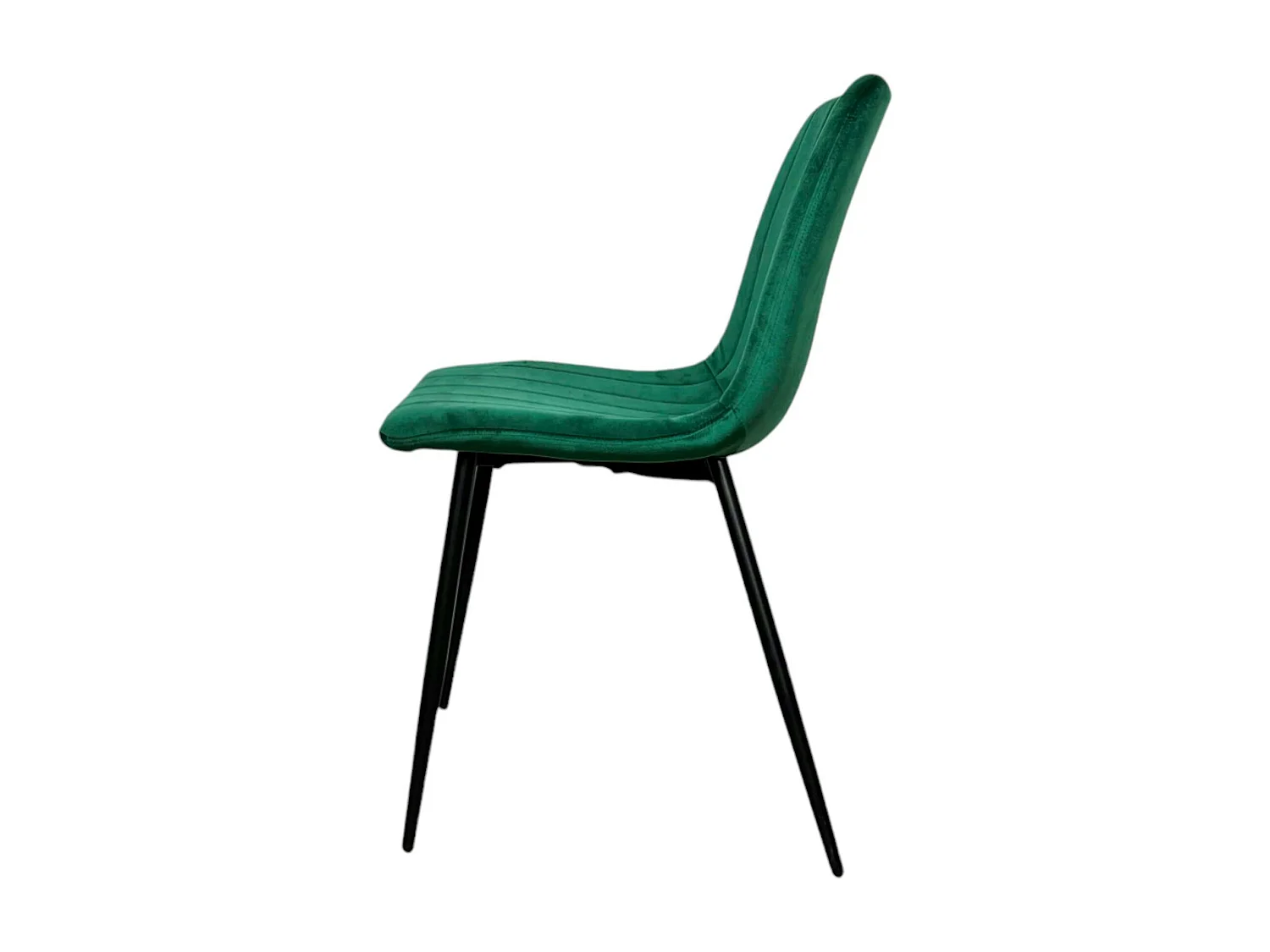Chaise à rayures velours vert sapin (lot de 2) MALANG