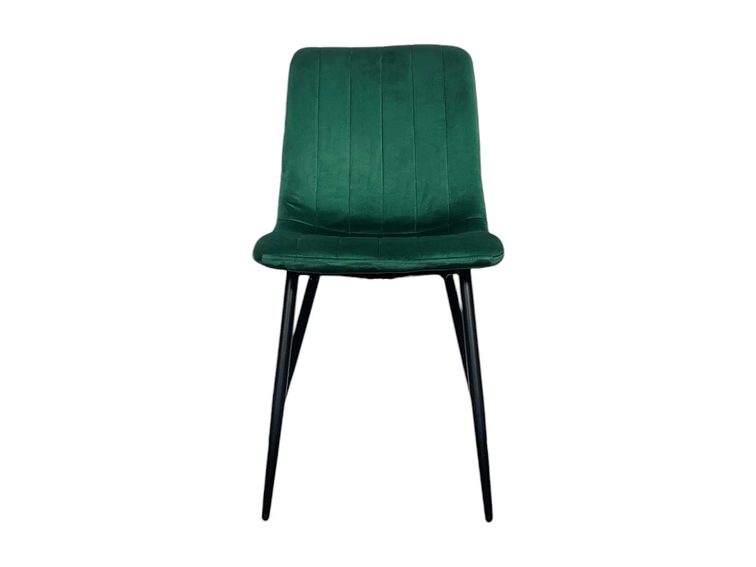 Chaise à rayures velours vert sapin (lot de 2) MALANG