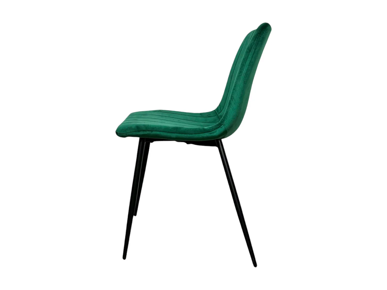 Chaise à rayures velours vert sapin (lot de 2) MALANG