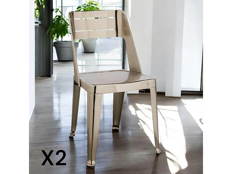 Chaise design chrome (lot de 2) HELSINKI