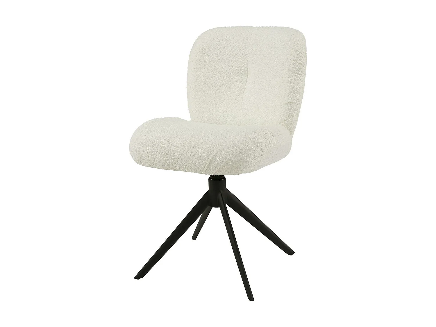 Chaise pivotante rembourrée en bouclette blanche (lot de 2) GALWAY