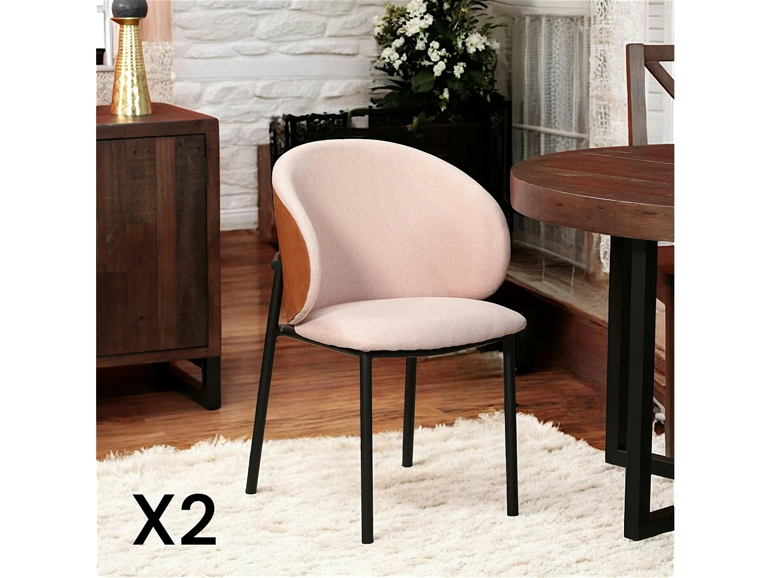 Chaise design rose (lot de 2) HAWAI