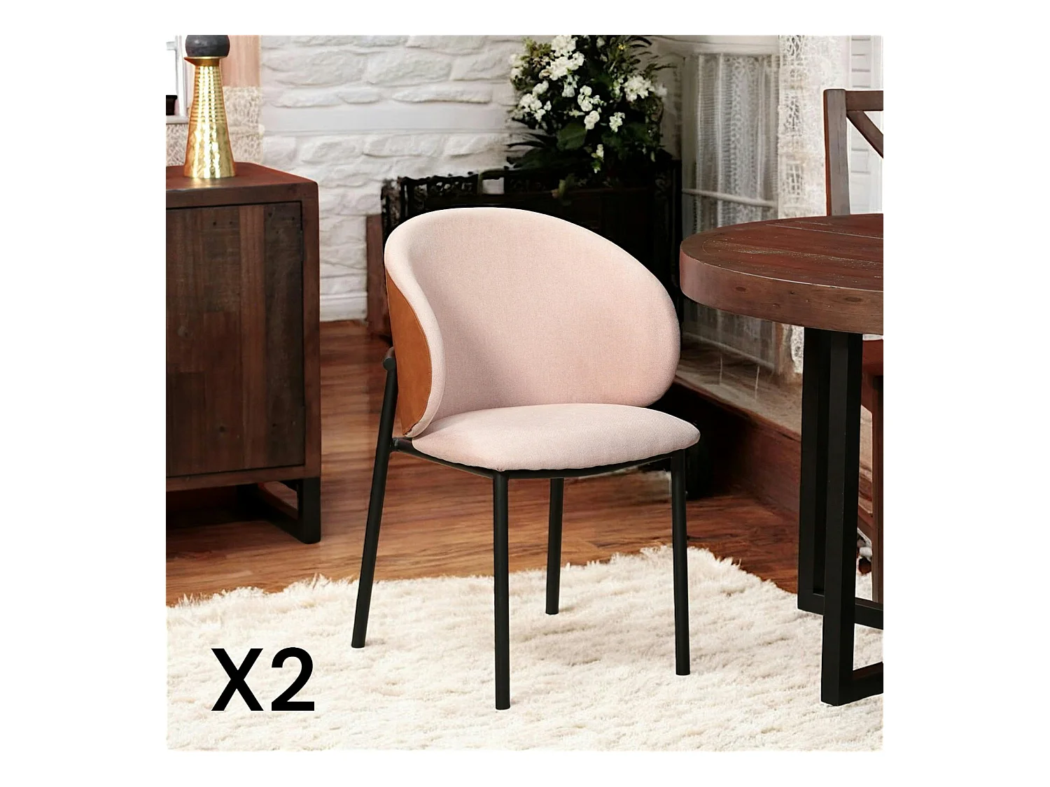 Chaise design rose (lot de 2) HAWAI