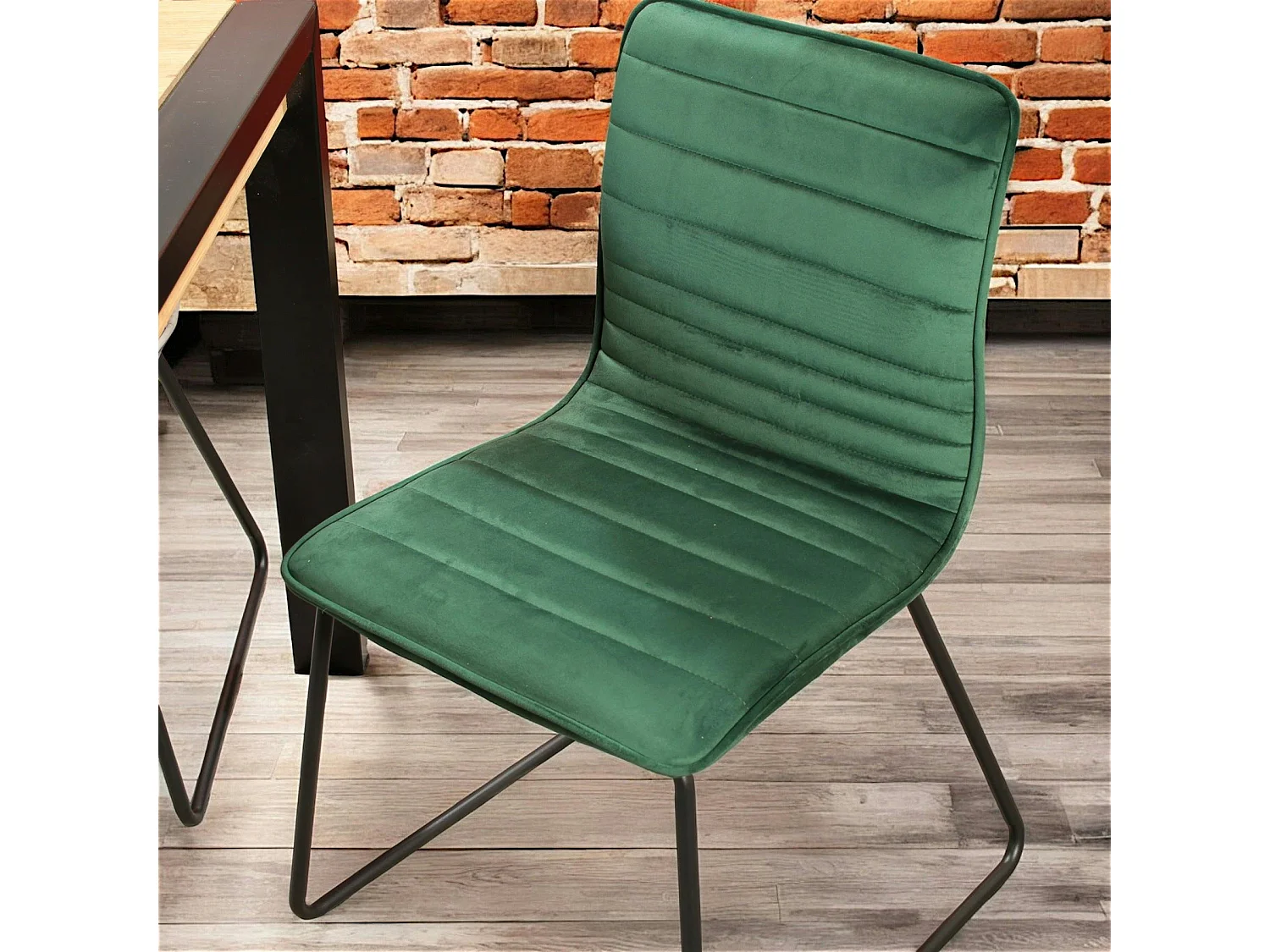 Chaise vert foncé motif ligne (lot de 2) BURGOS