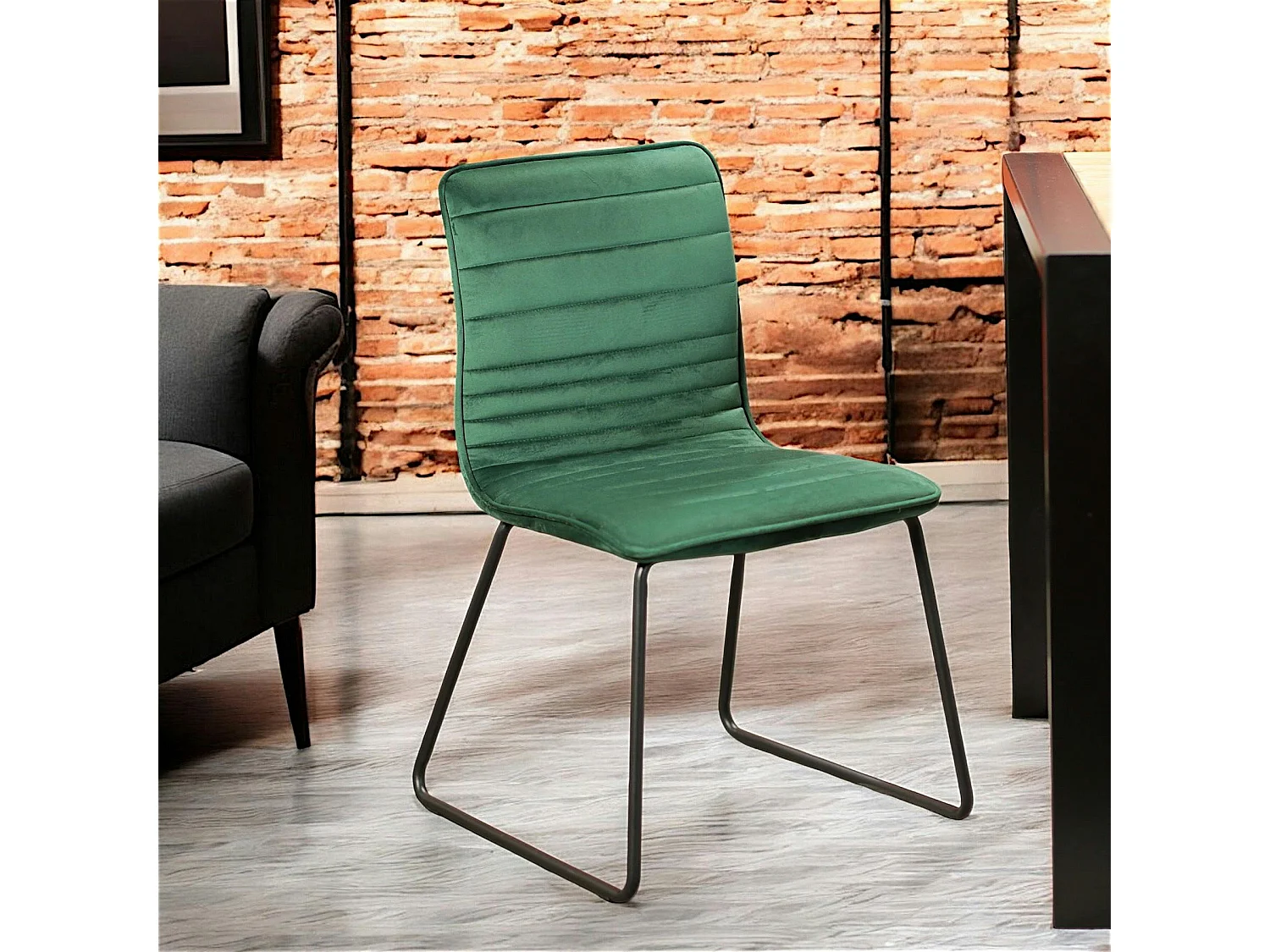 Chaise vert foncé motif ligne (lot de 2) BURGOS