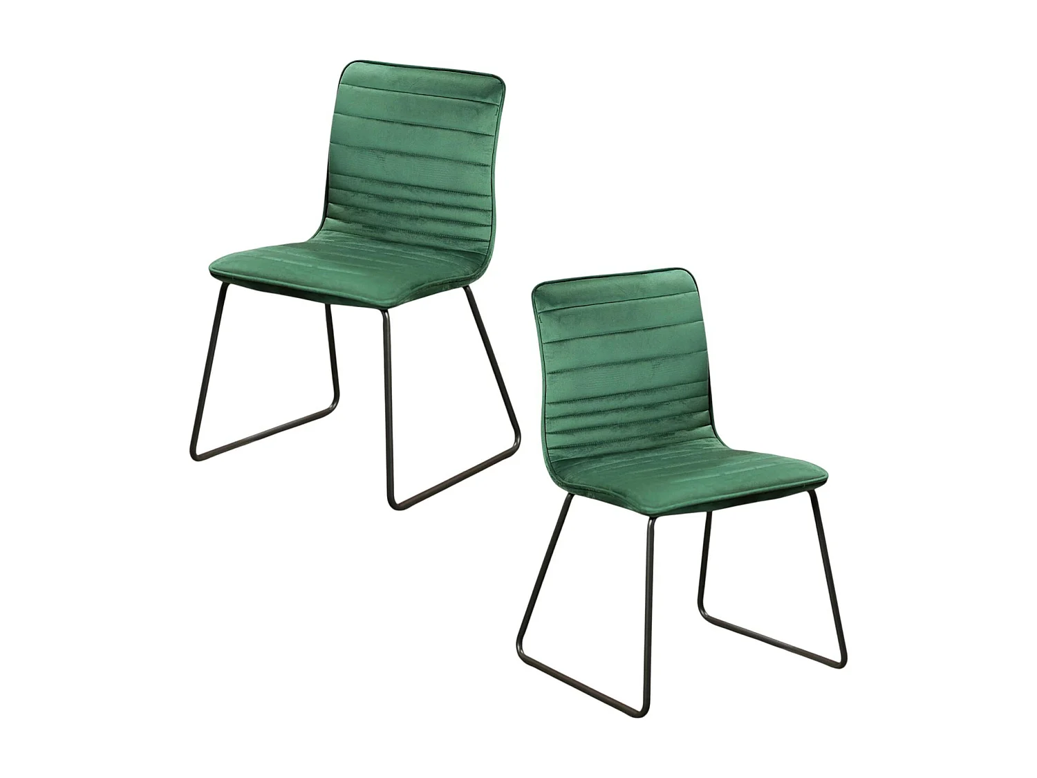 Chaise vert foncé motif ligne (lot de 2) BURGOS