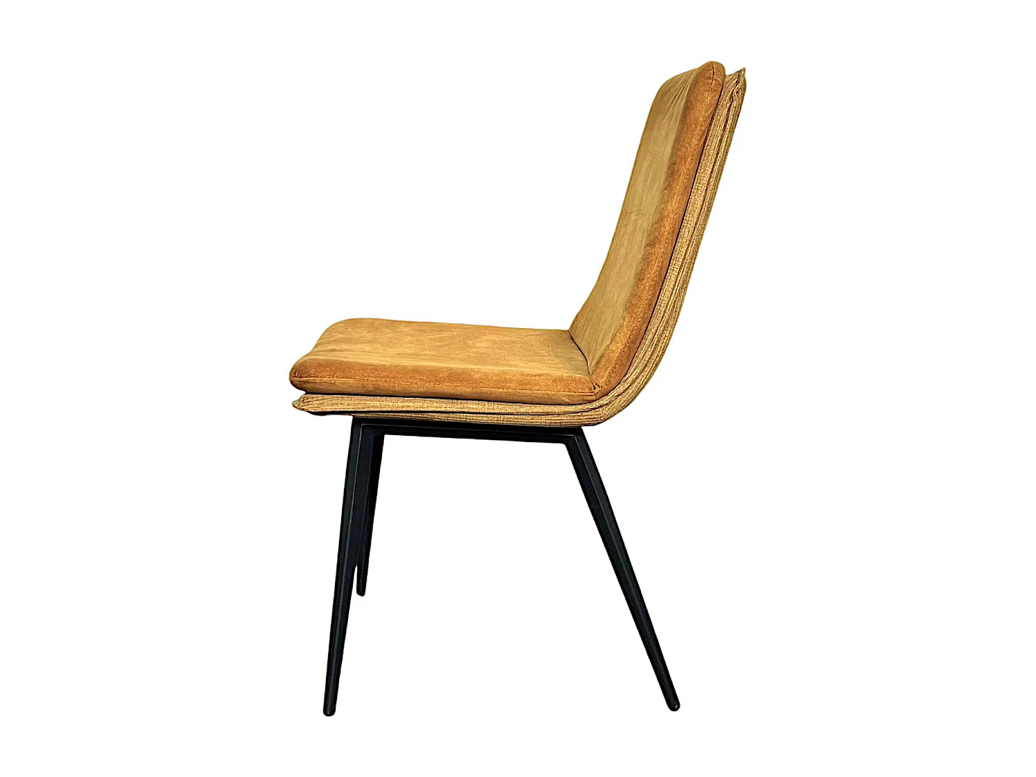 Chaise en velours doré à double coussinage (lot de 2) OKA