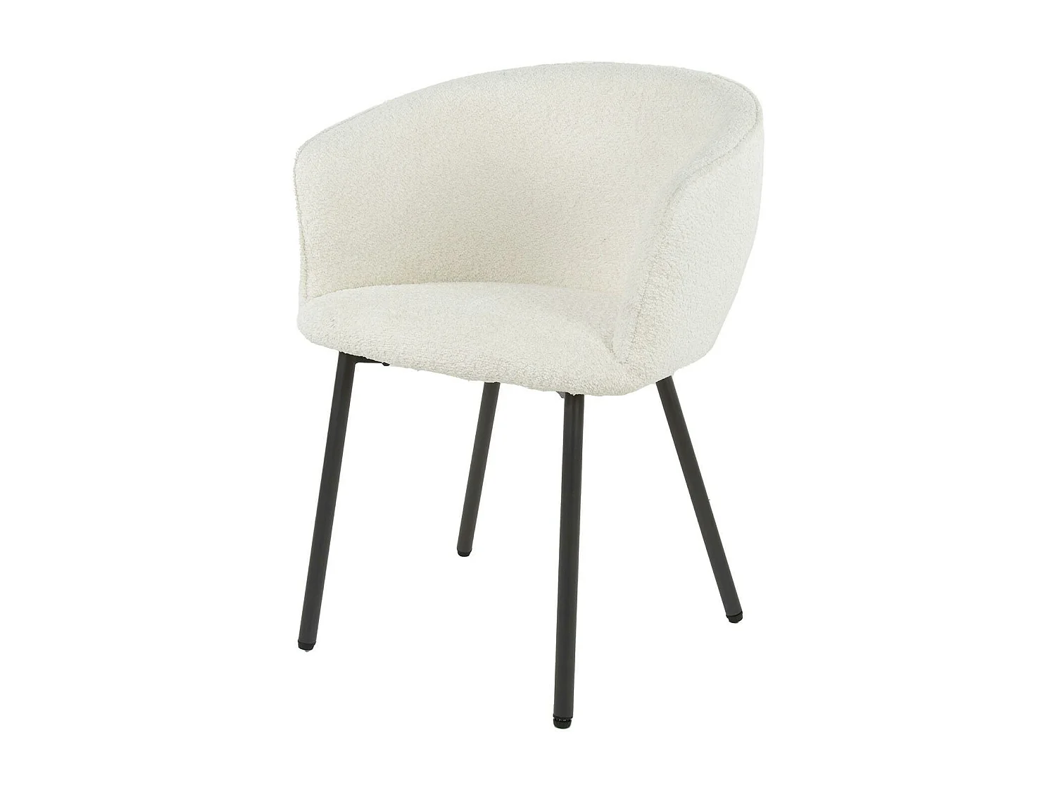 Fauteuil de table en bouclette blanche (lot de 2) GALWAY