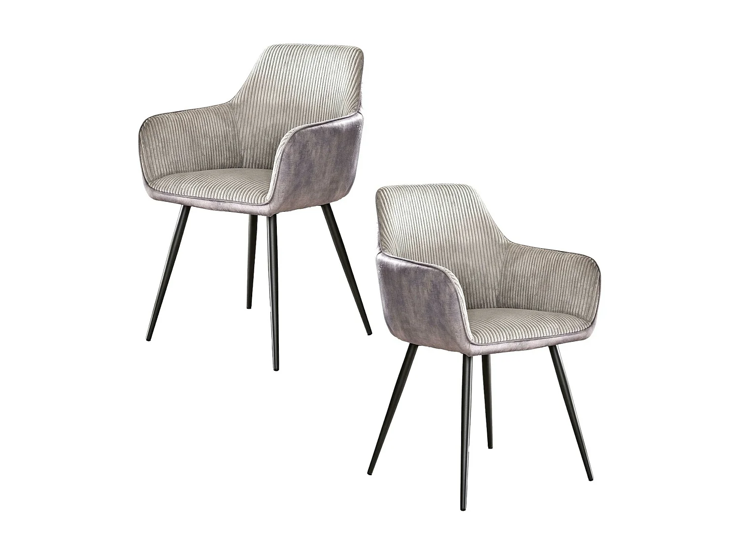 Fauteuil de table gris bi-matière (lot de 2) GALWAY
