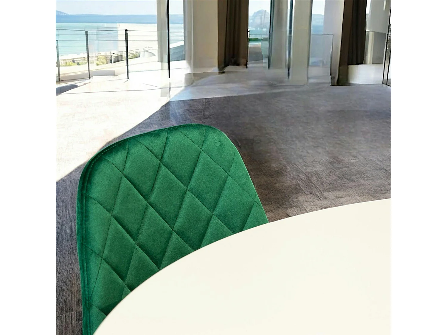 Chaise velours verte (lot de 2) HAWAI