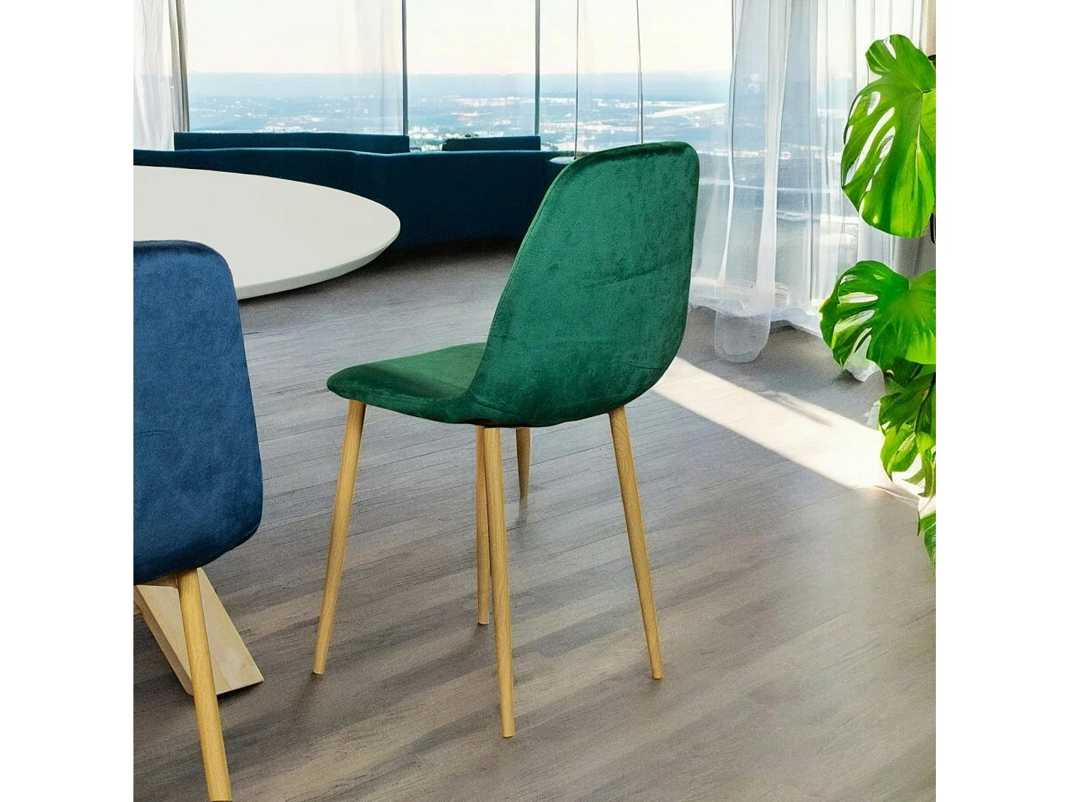 Chaise velours verte (lot de 2) HAWAI