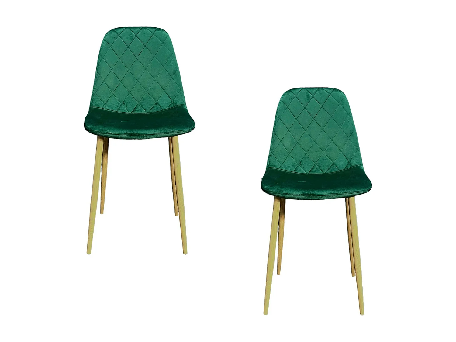 Chaise velours verte (lot de 2) HAWAI
