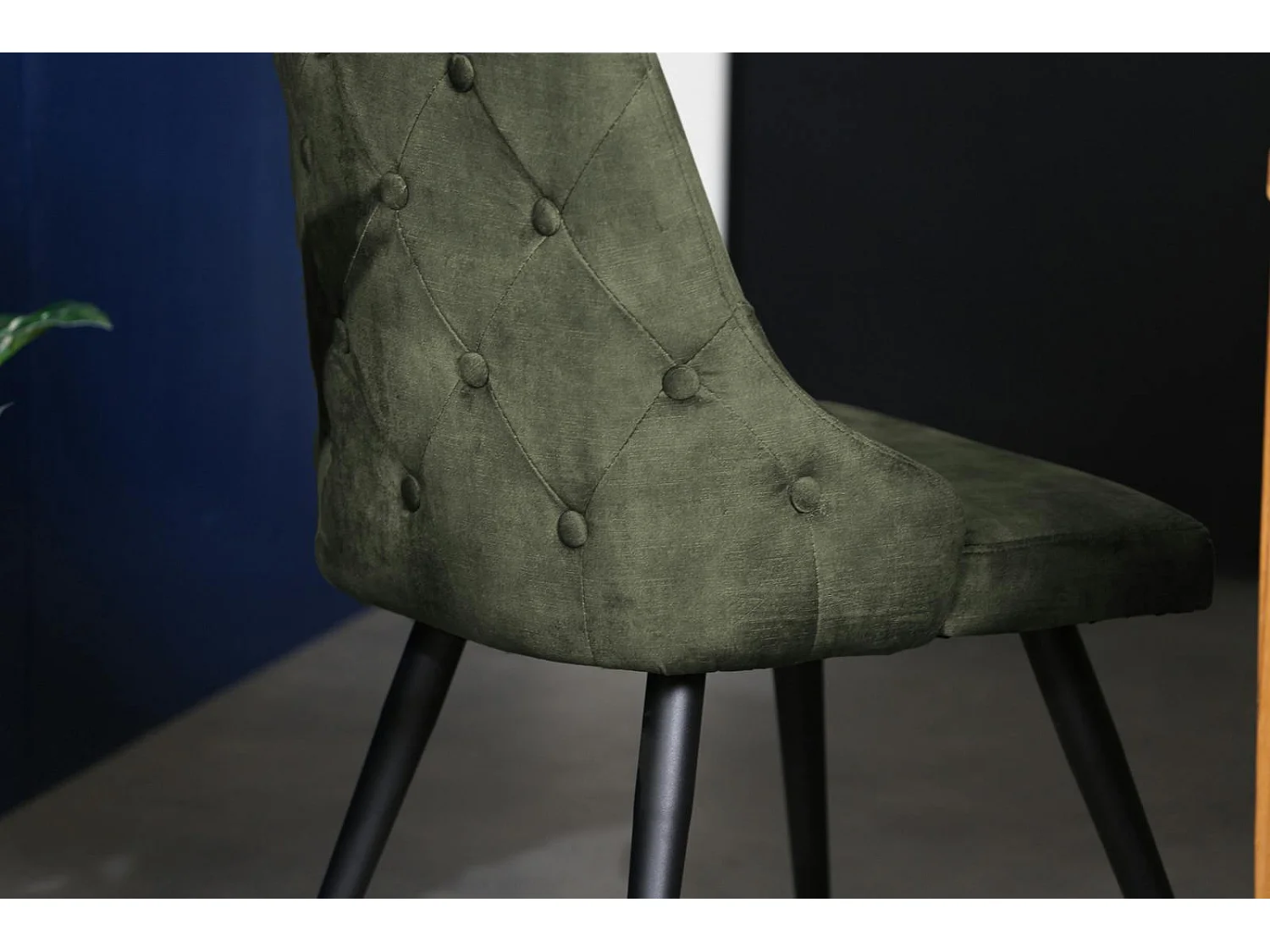 Chaise en velours vert kaki (lot de 2) MALMOE