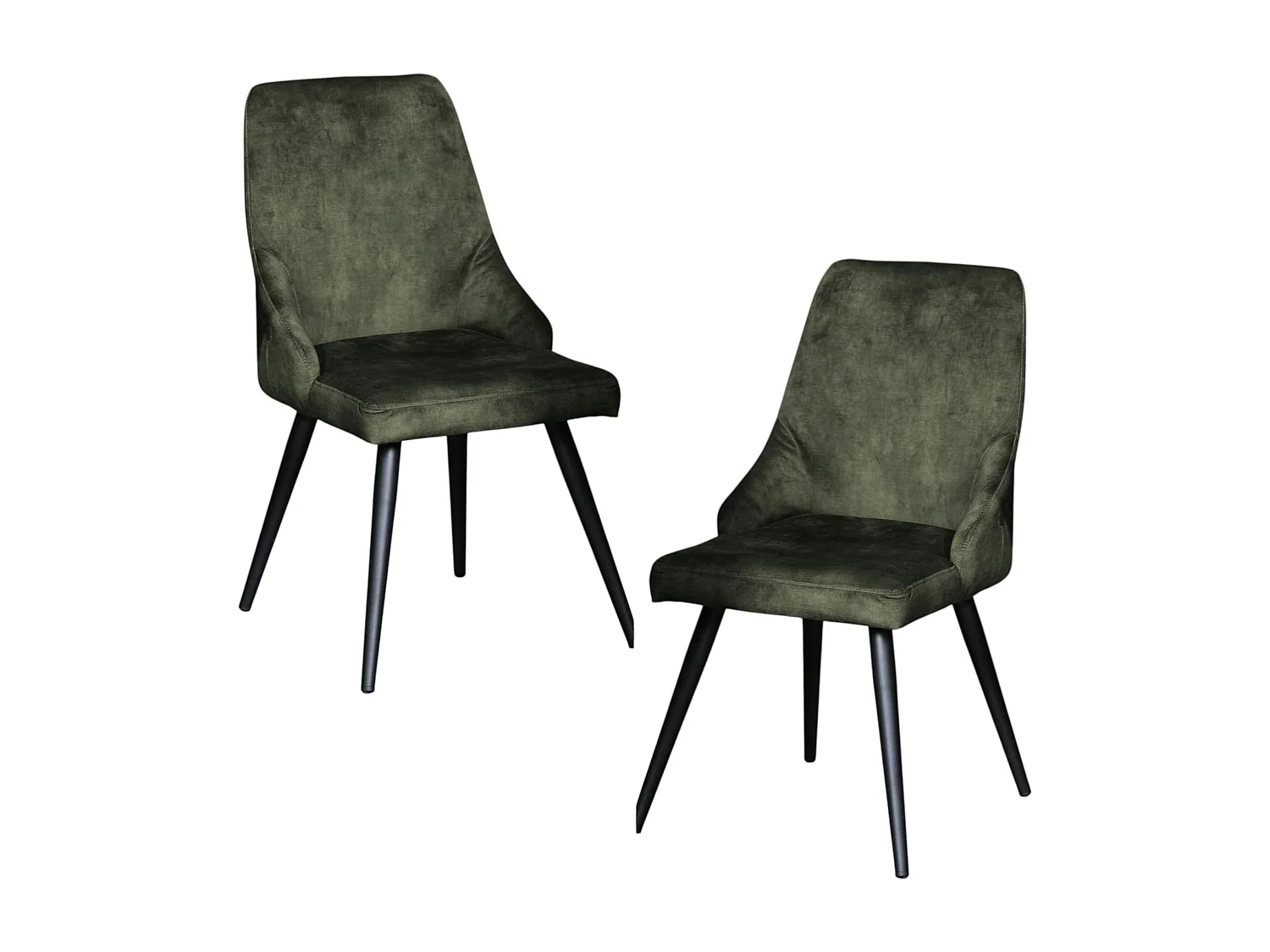 Chaise en velours vert kaki (lot de 2) MALMOE
