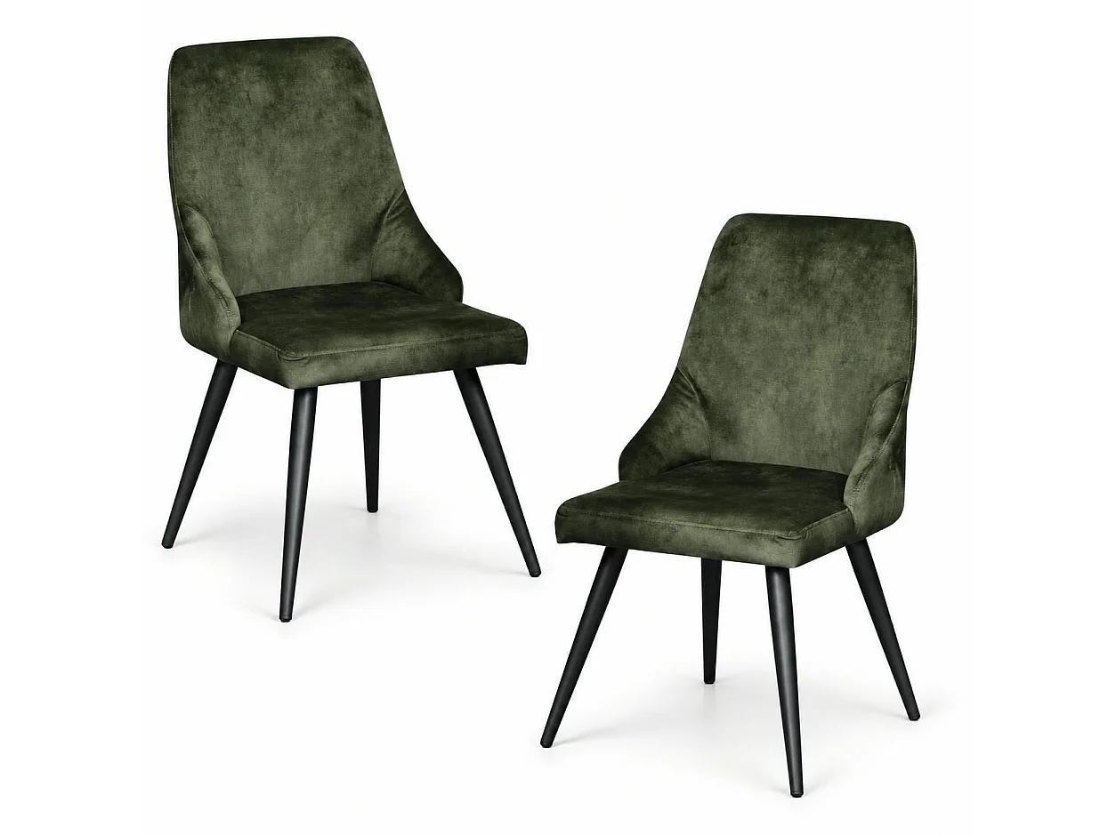 Chaise en velours vert kaki (lot de 2) MALMOE
