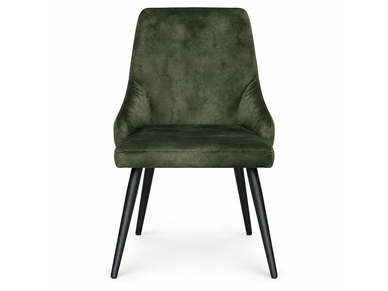 Chaise en velours vert kaki (lot de 2) MALMOE