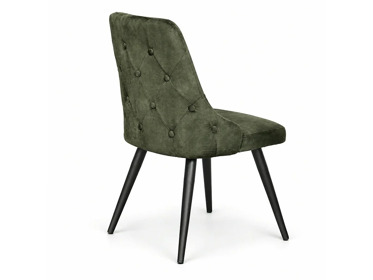 Chaise en velours vert kaki (lot de 2) MALMOE