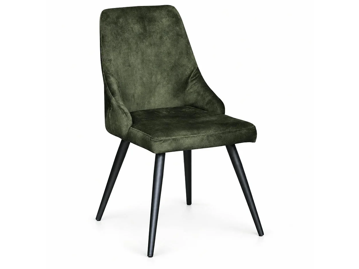Chaise en velours vert kaki (lot de 2) MALMOE