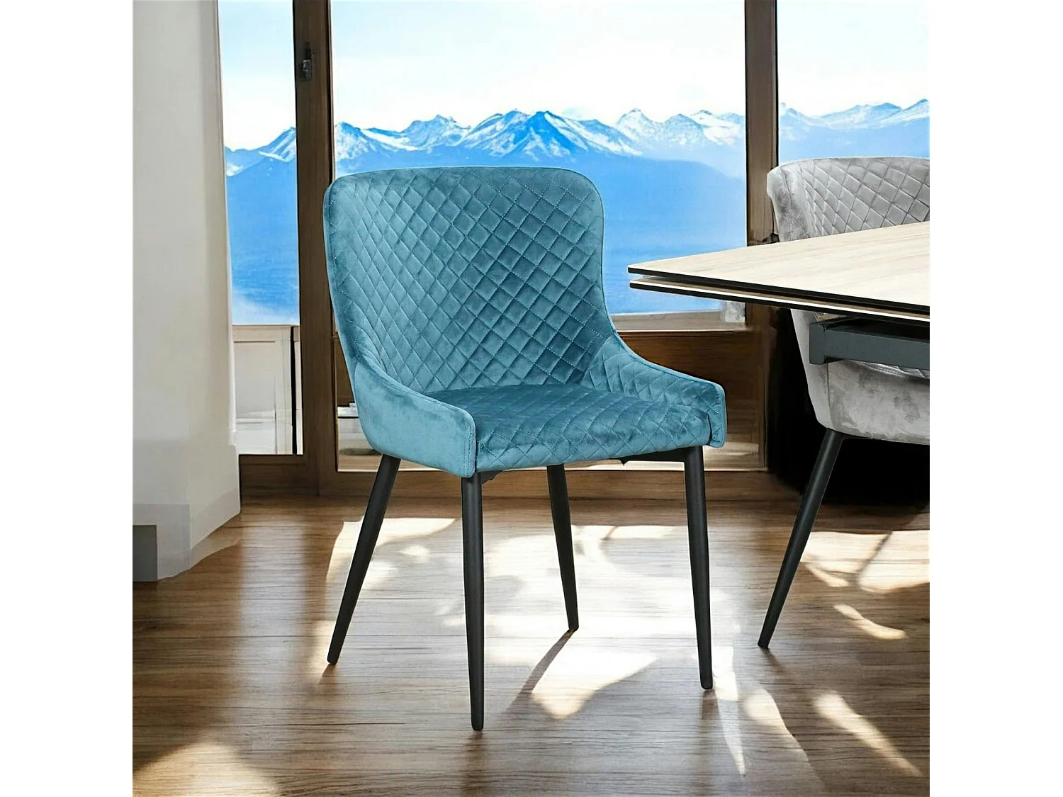 Chaise bleue en velours (lot de 2) ARLINGTON