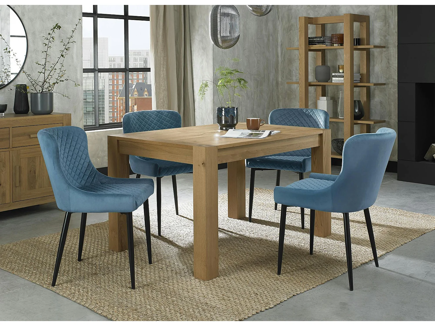 Chaise bleue en velours (lot de 2) ARLINGTON