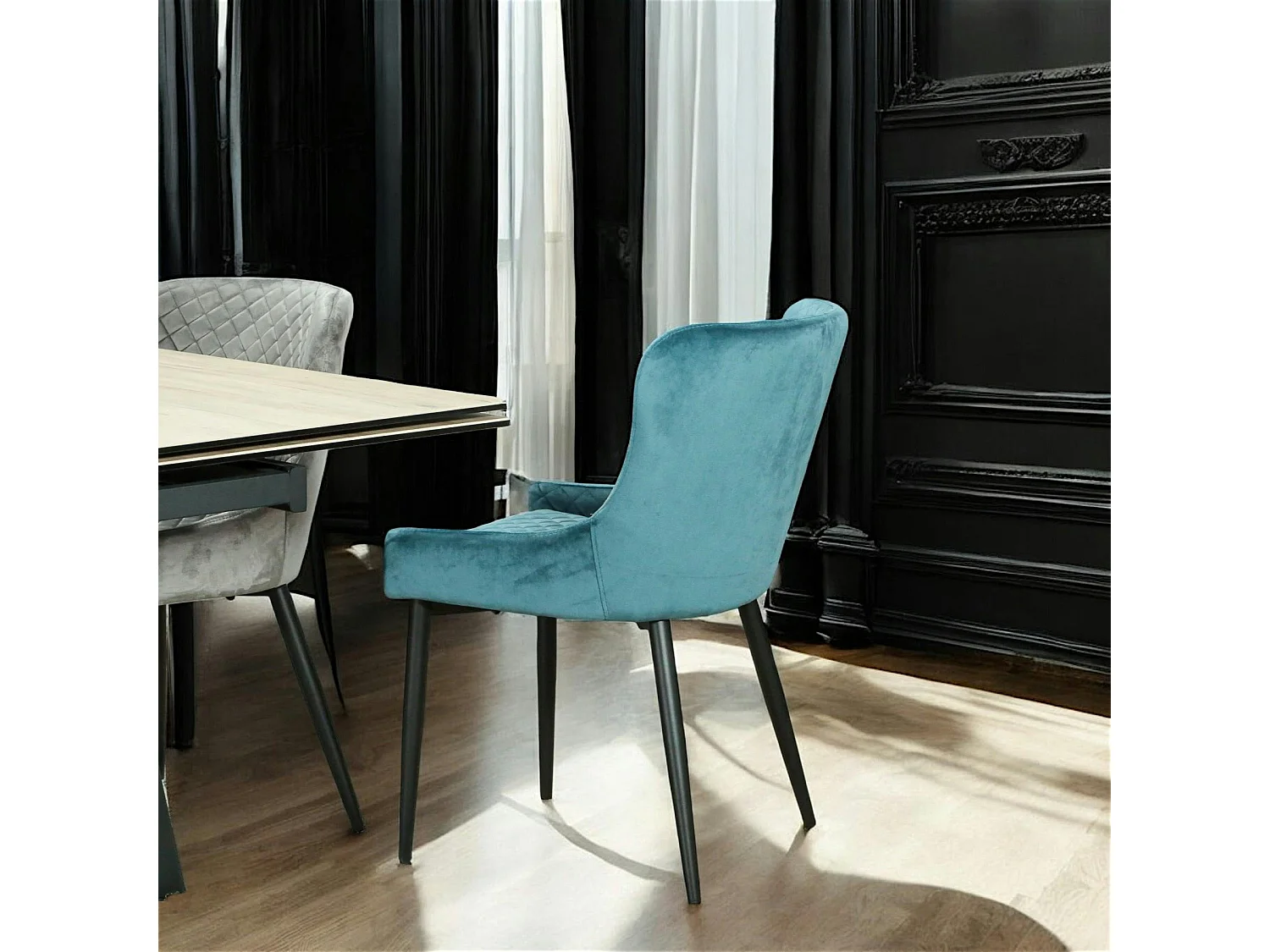 Chaise bleue en velours (lot de 2) ARLINGTON