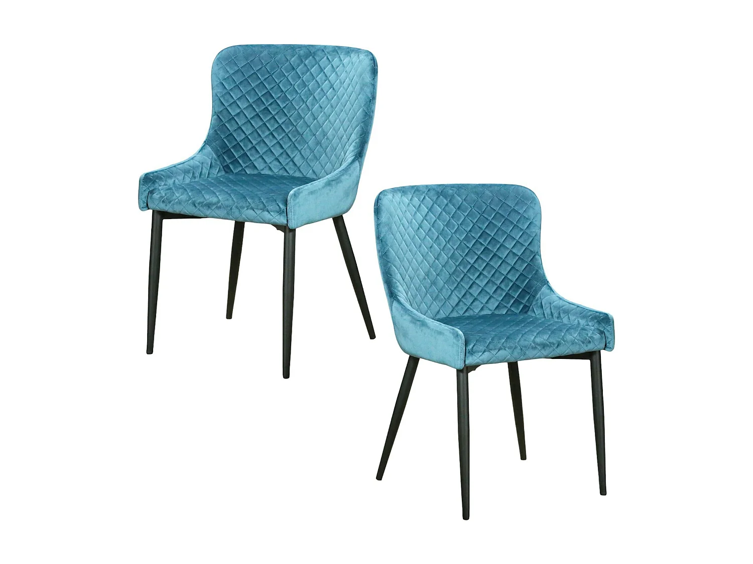 Chaise bleue en velours (lot de 2) ARLINGTON