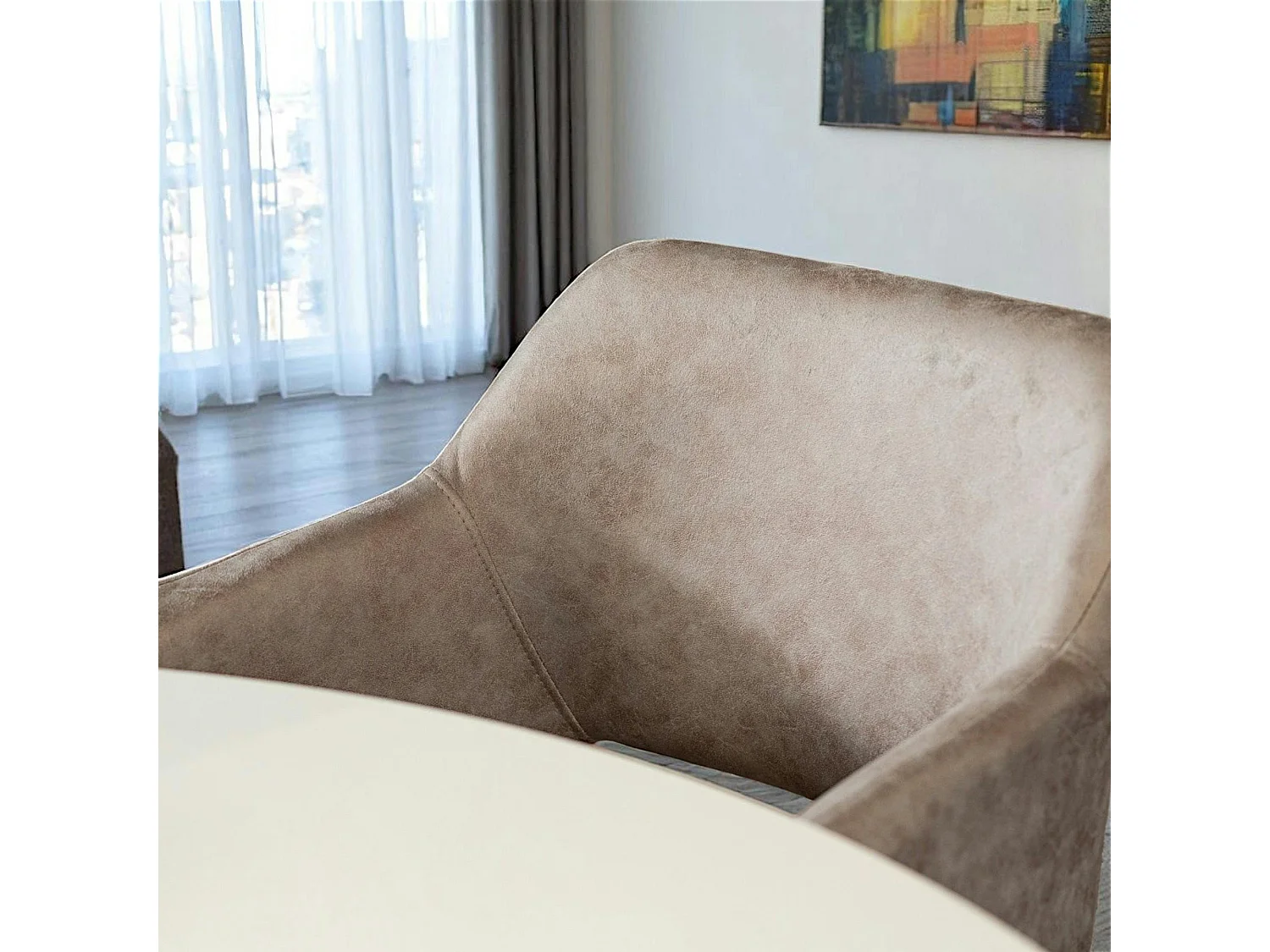 Fauteuil de table gris taupe (lot de 2)