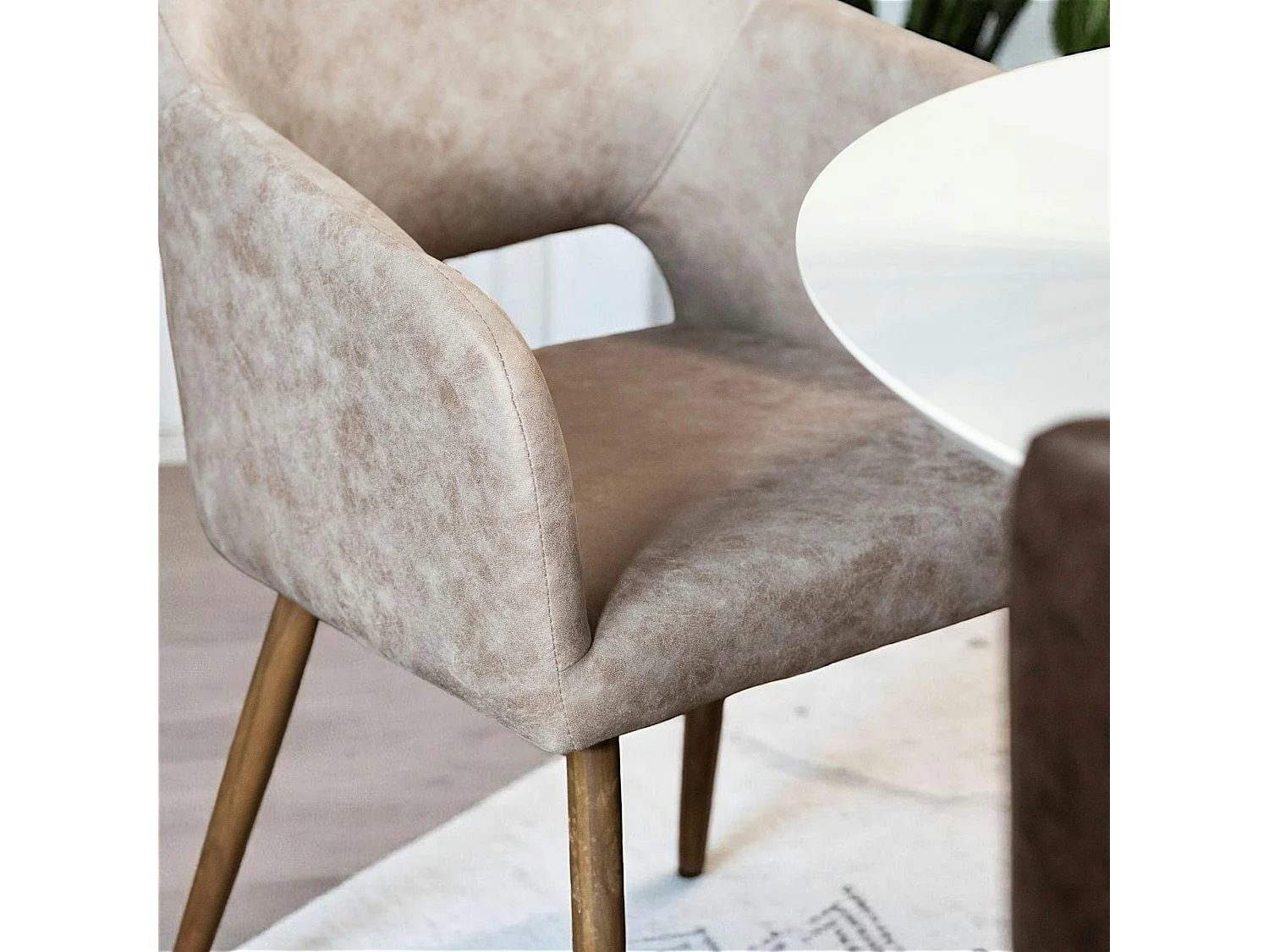 Fauteuil de table gris taupe (lot de 2)