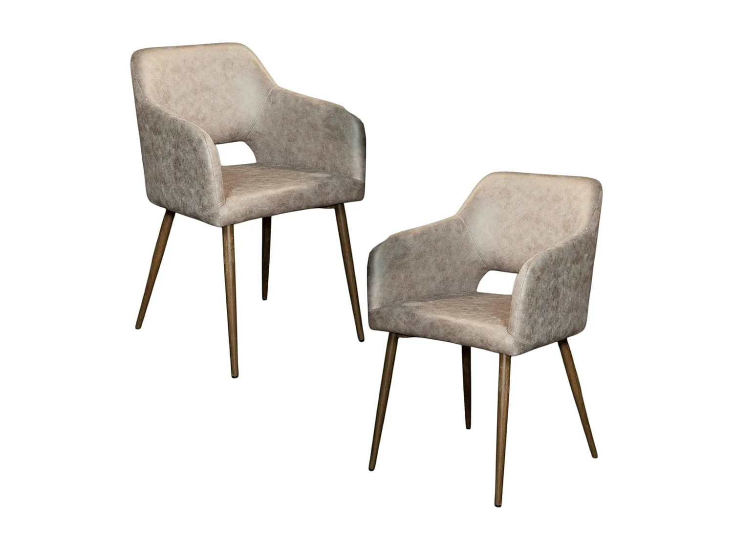 Fauteuil de table gris taupe (lot de 2)