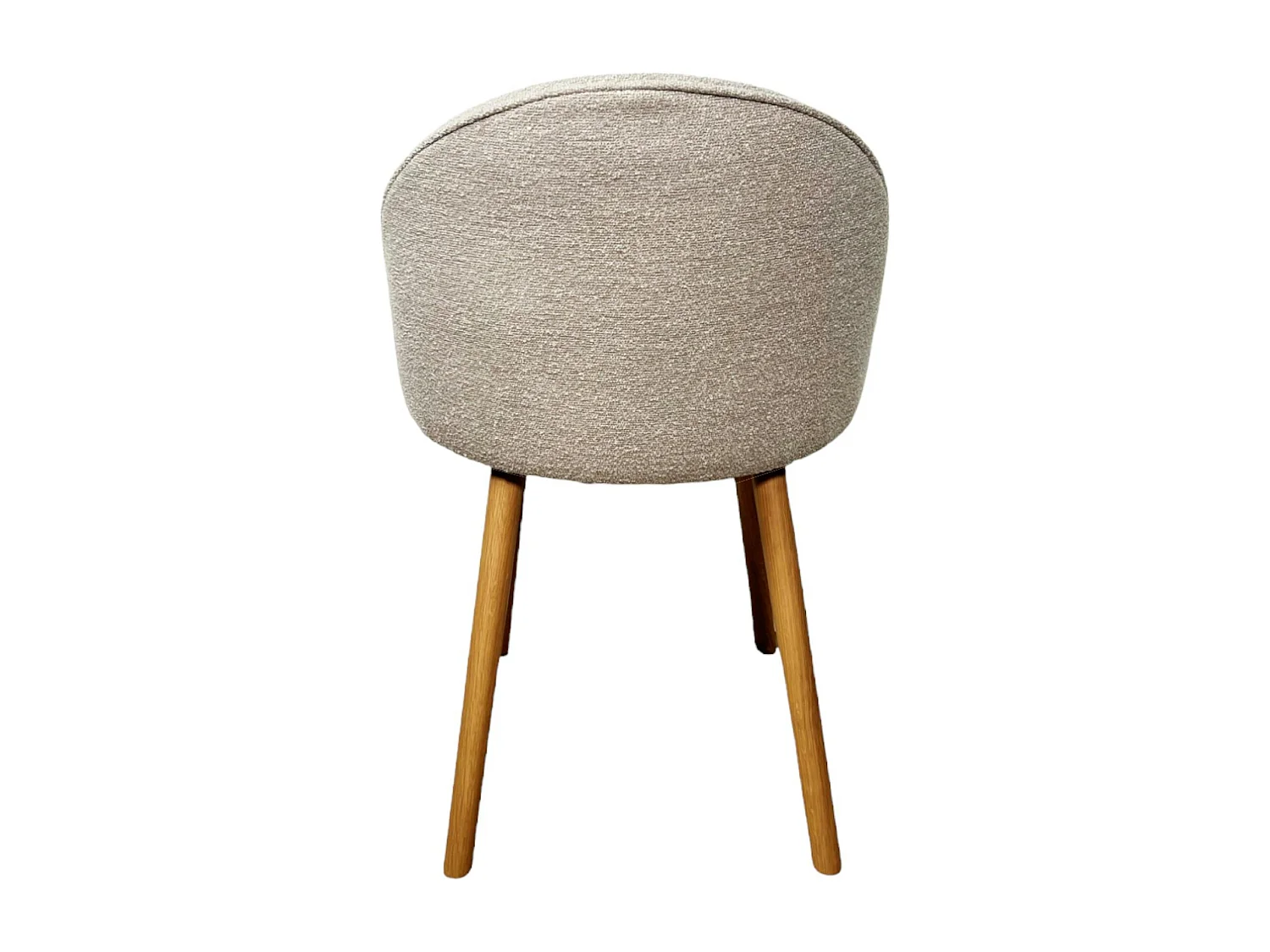 Chaise scandinave en bois et bouclette taupe (lot de 2) ETNA