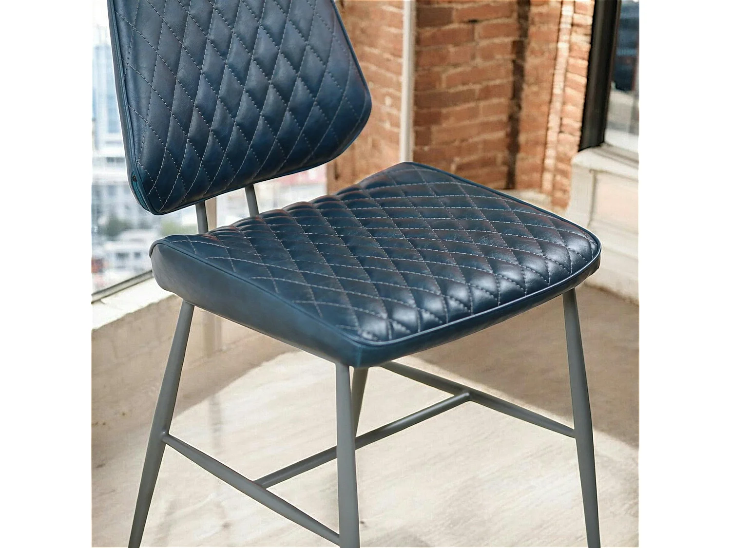 Chaise industrielle bleu foncé (lot de 2) SALERNE