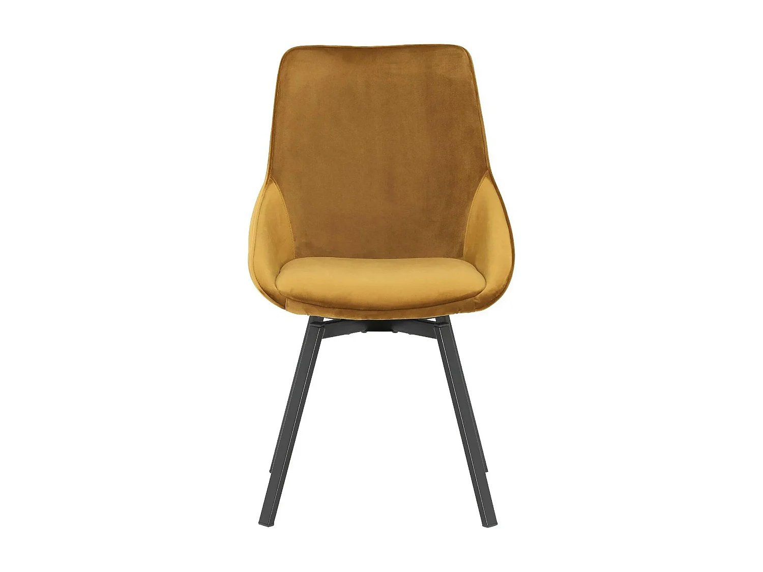 Chaise pivotante moderne en velours doré OKA (Lot de 2)