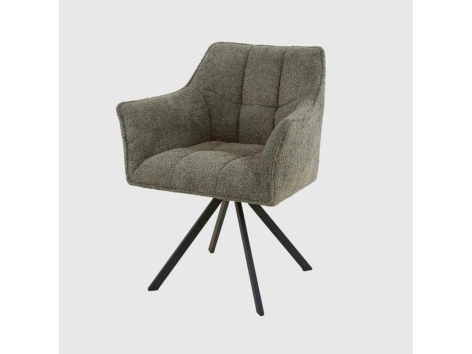 Fauteuil pivotant de table en bouclette cannelle (lot de 2) MELBOURNE