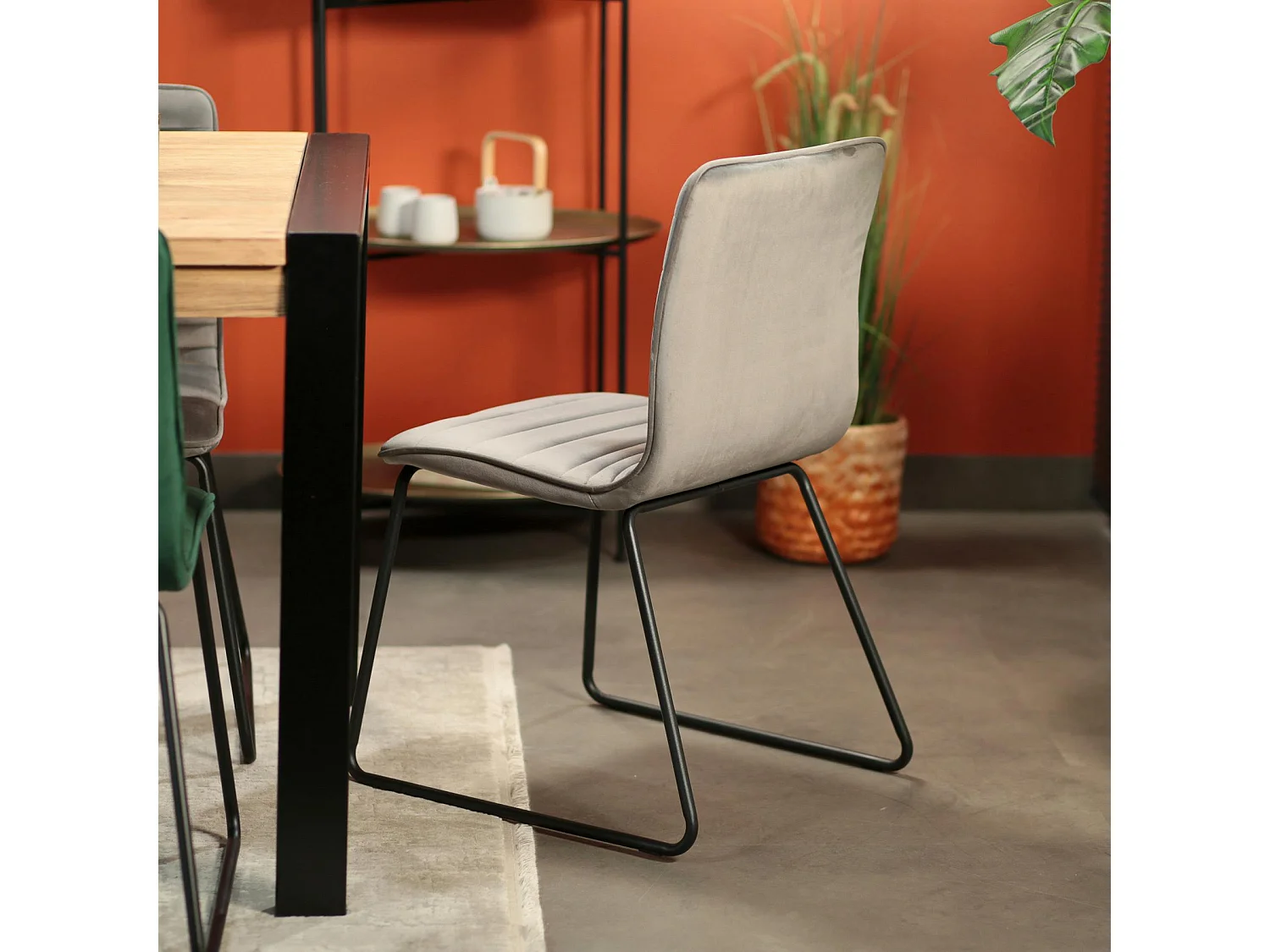 Chaise grise motif ligne (lot de 2) BURGOS