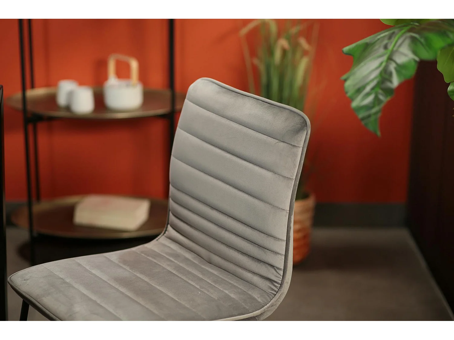 Chaise grise motif ligne (lot de 2) BURGOS