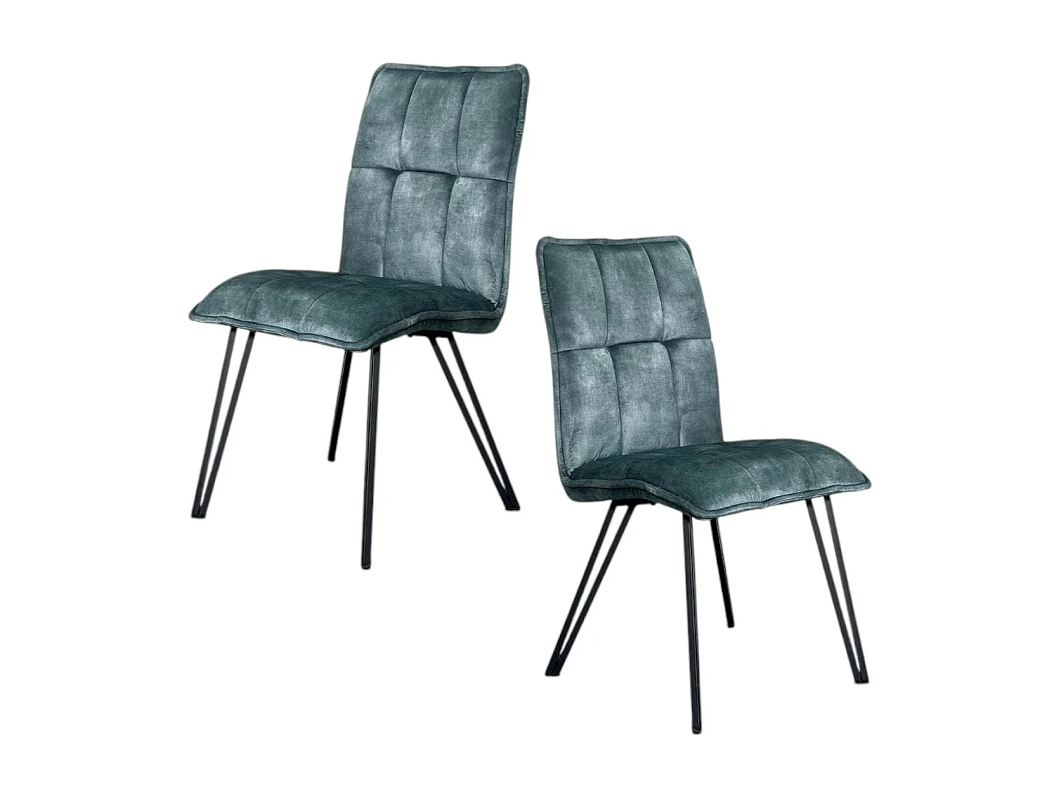 Chaise de salle à manger bleu pétrole avec pieds épingle (lot de 2) MALMOE