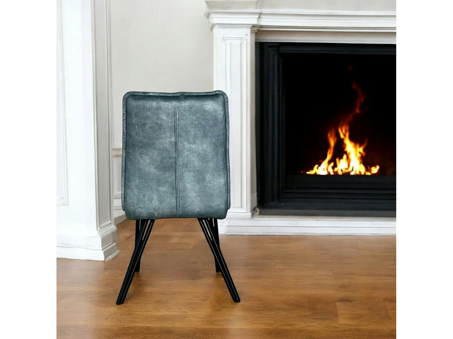 Chaise de salle à manger bleu pétrole avec pieds épingle (lot de 2) MALMOE