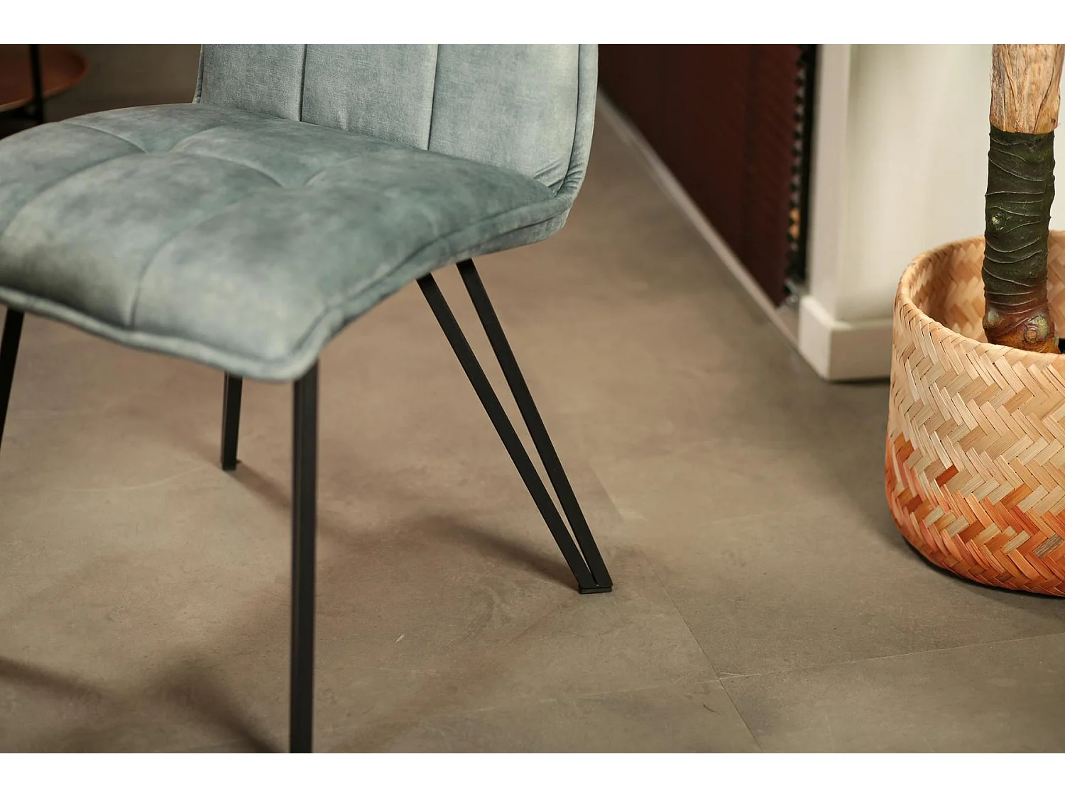 Chaise de salle à manger bleu pétrole avec pieds épingle (lot de 2) MALMOE