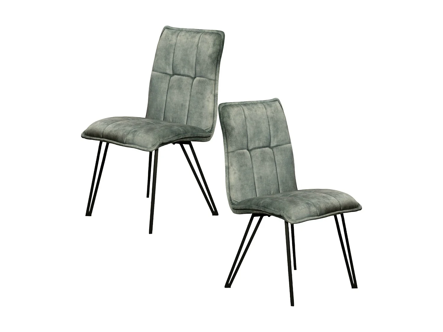 Chaise de salle à manger bleu pétrole avec pieds épingle (lot de 2) MALMOE