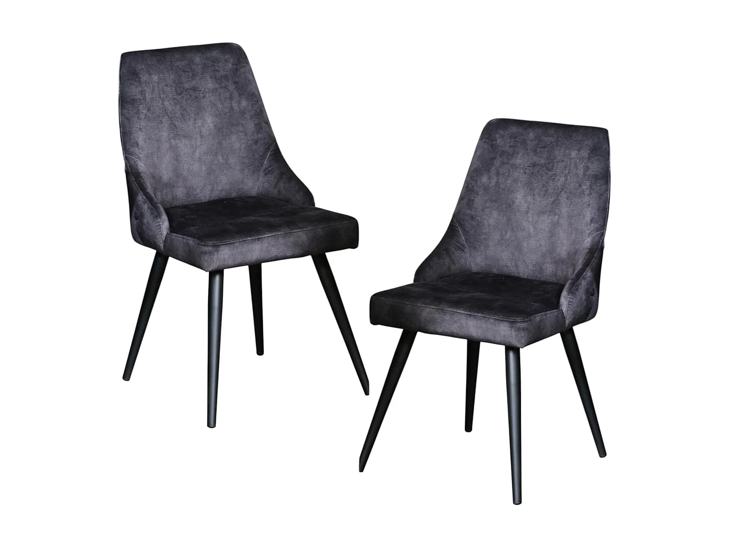 Chaise en velours gris anthracite (lot de 2) MALMOE